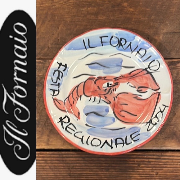 IL FORNAIO FESTA REGIONALE 2004 VINTAGE  ITALIAN LOBSTER COLLECTIBLE PLATE - Picture 1 of 5